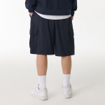 One-Tuck Cargo Bermuda Sweat Pants [Navy]