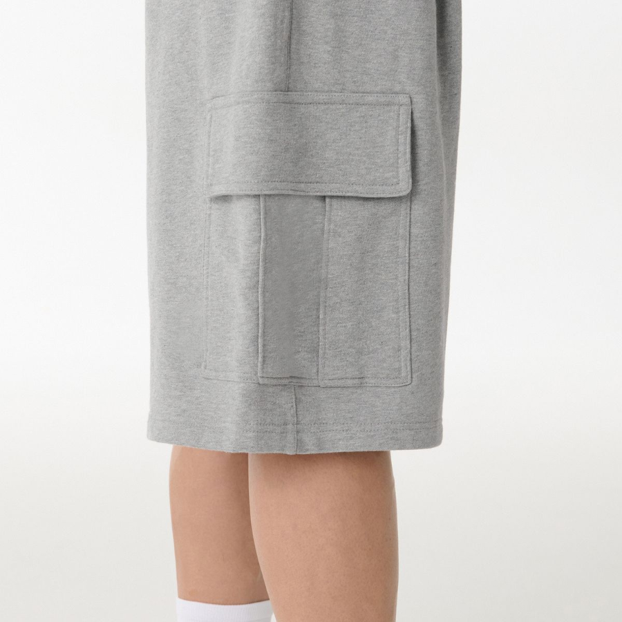 One-Tuck Cargo Bermuda Sweat Pants [Medium Gray]