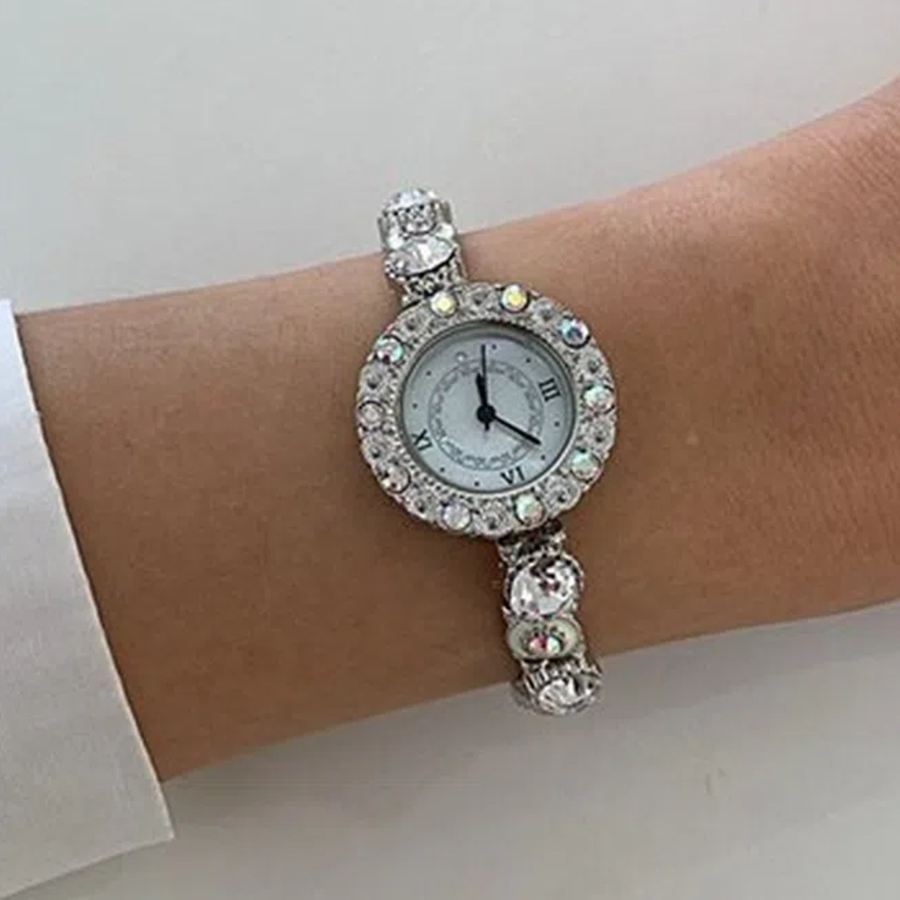 Simple Antique Gem Cubic Metal Band Women’s Bracelet Watch — женские наручные часы с винтажным дизайном и украшением из кристаллов