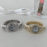 Luxury Antique Gem Pearl Cubic Metal Band Women’s Bracelet Watch — женские наручные часы с жемчугом, кристаллами и антикварным дизайном