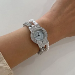 Luxury Antique Gem Pearl Cubic Metal Band Women’s Bracelet Watch — женские наручные часы с жемчугом, кристаллами и антикварным дизайном