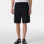 SOLOTEX One-Tuck Wide Comfort Banding Shorts [Black]