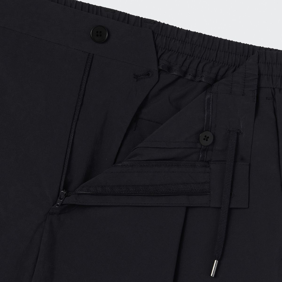 SOLOTEX One-Tuck Wide Comfort Banding Shorts [Black]