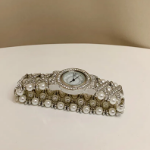 Cross Roman Cubic Pearl Bracelet Watch — женские наручные часы-браслет с жемчугом, кристаллами и римскими цифрами