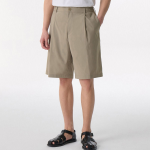 SOLOTEX One-Tuck Wide Comfort Banding Shorts [Dusty Beige]