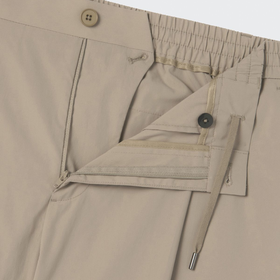 SOLOTEX One-Tuck Wide Comfort Banding Shorts [Dusty Beige]