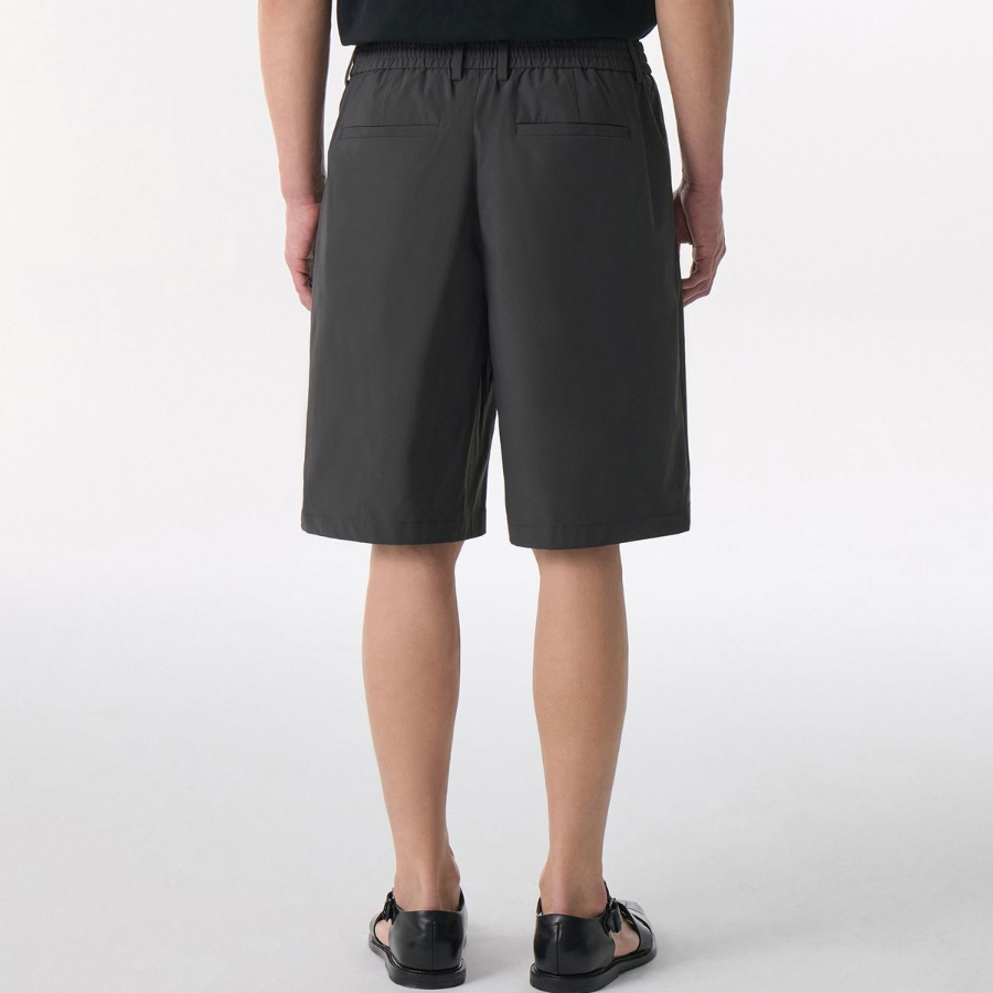 SOLOTEX One-Tuck Wide Comfort Banding Shorts [Gray]