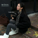 Seep Stripe Long Muffler — удлинённый шарф в полоску в стиле casual