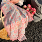 Flower Bandana Scarf — летний платок-бандана с цветочным принтом для волос и сумки