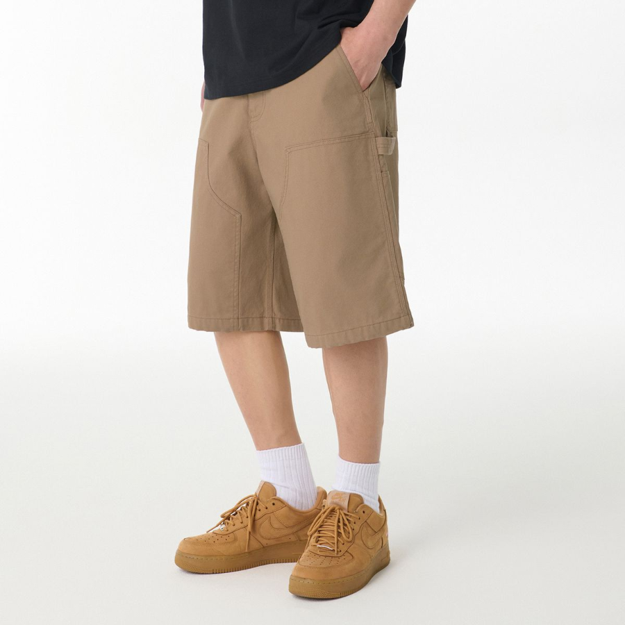 Canvas Double Knee Carpenter Bermuda Pants [Beige]