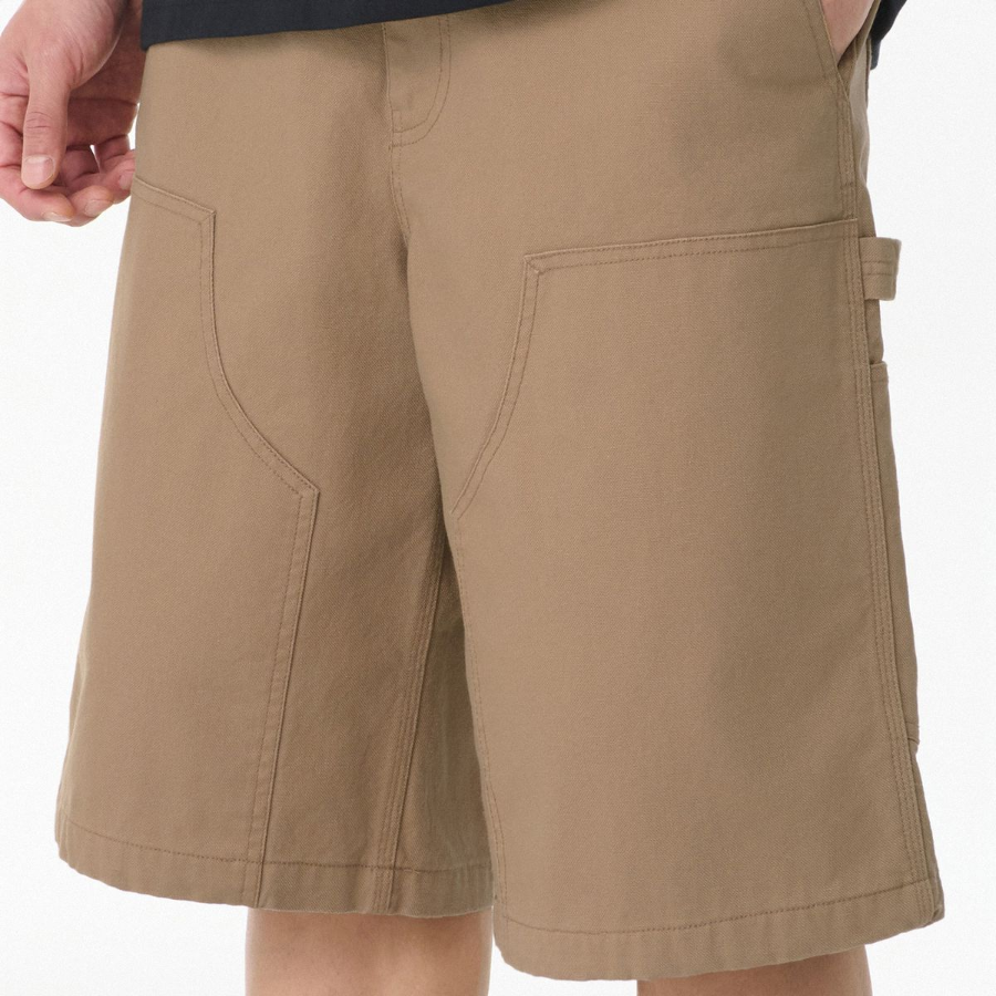 Canvas Double Knee Carpenter Bermuda Pants [Beige]