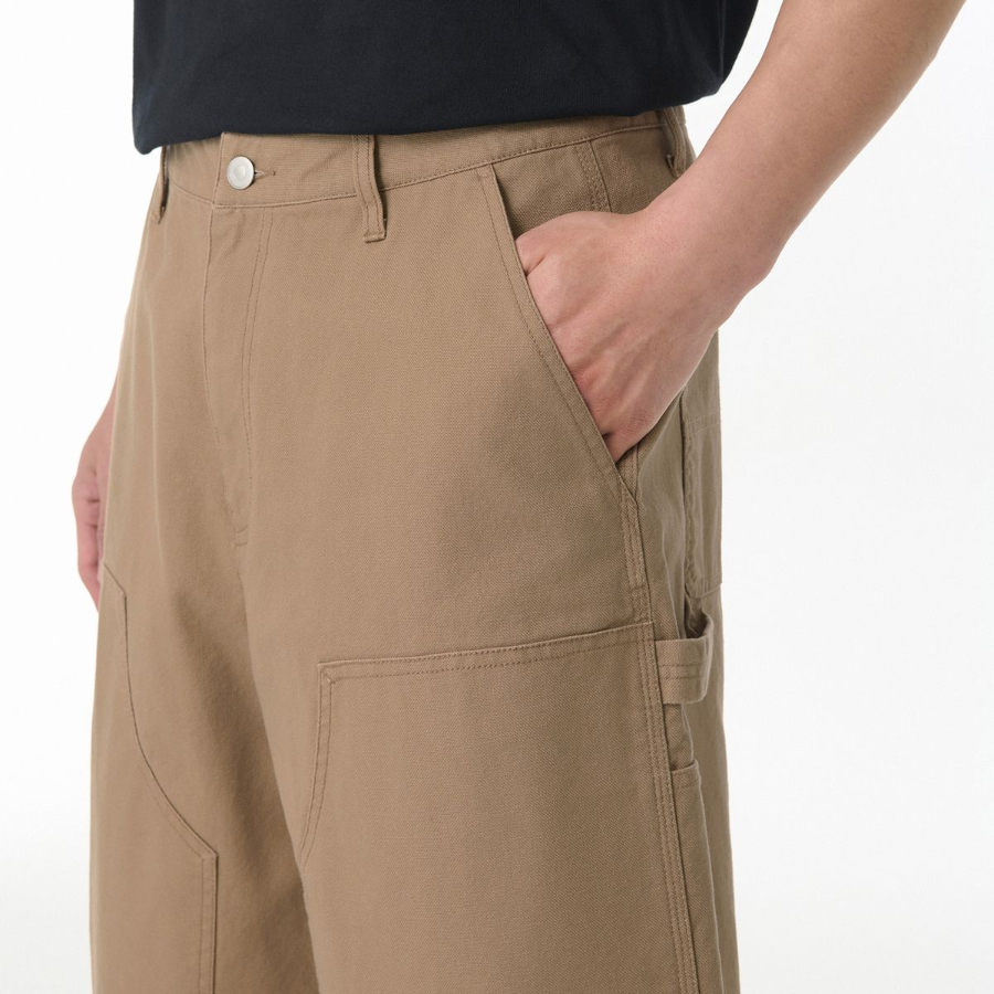 Canvas Double Knee Carpenter Bermuda Pants [Beige]