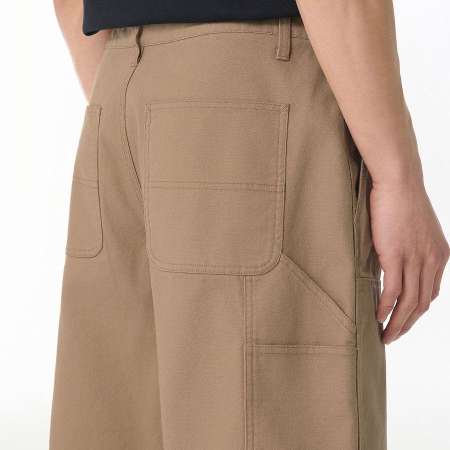 Canvas Double Knee Carpenter Bermuda Pants [Beige]