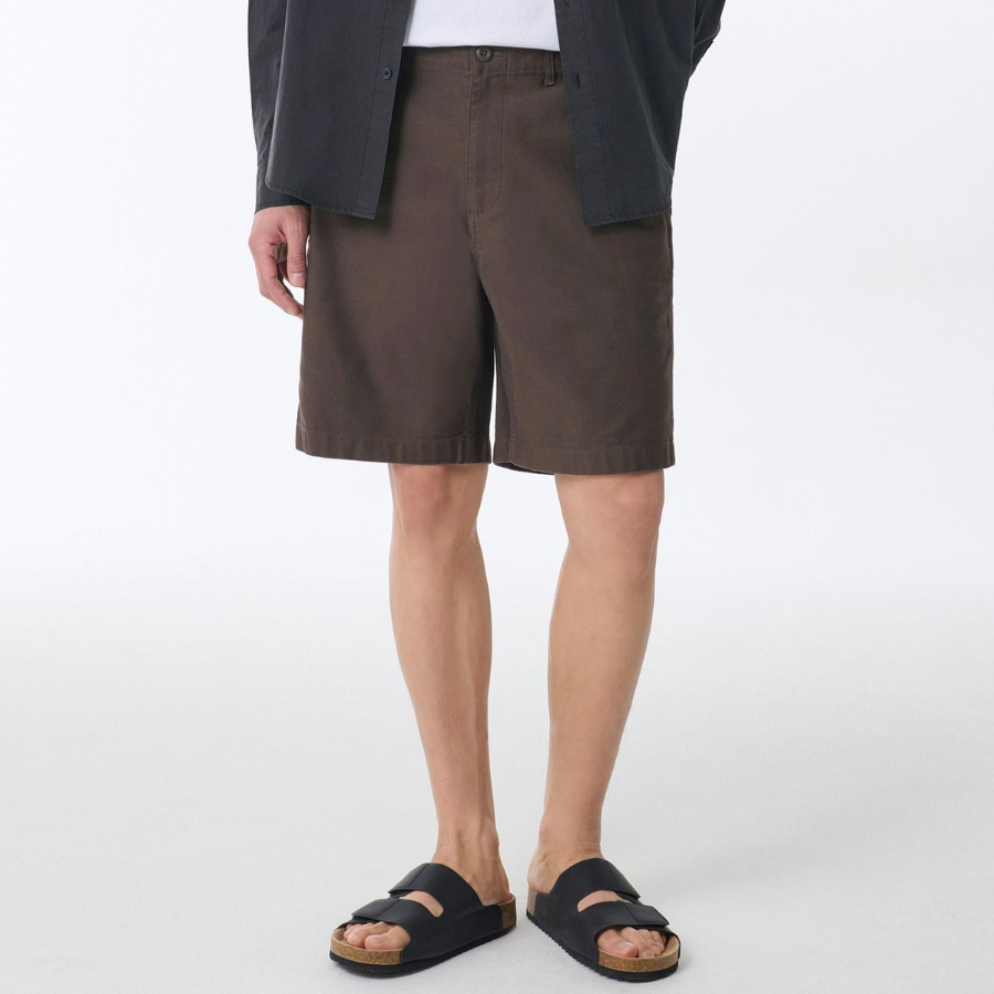 Back Satin Officer Shorts [Brown]