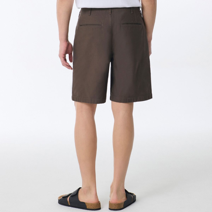 Back Satin Officer Shorts [Brown]
