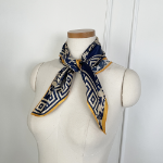 Silk 100% Blue Royal Mini Scarf — шёлковый синий мини-платок для элегантных образов