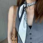 Stripe Slim Twilly Silk Scarf — лёгкий летний шёлковый твилли с полосатым принтом