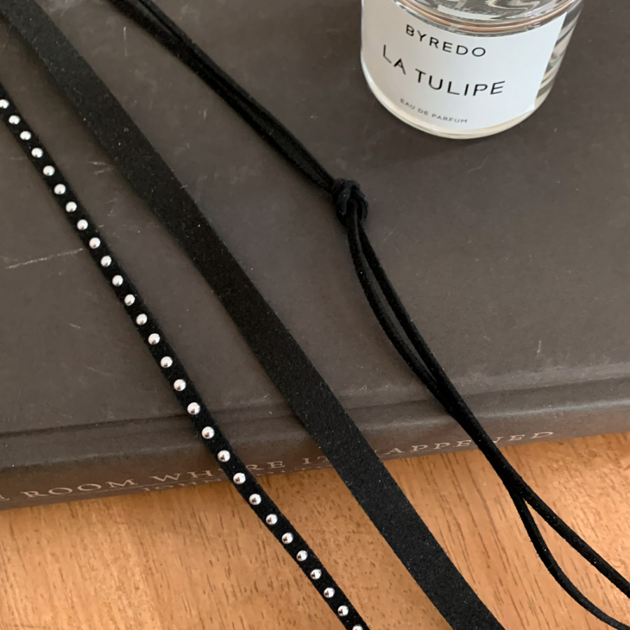 [3-Piece Set] Triplelin Long Shammud Suede Long Choker Tie Muffler — комплект из трёх длинных шёлковисто-замшевых чокеров и шарфов