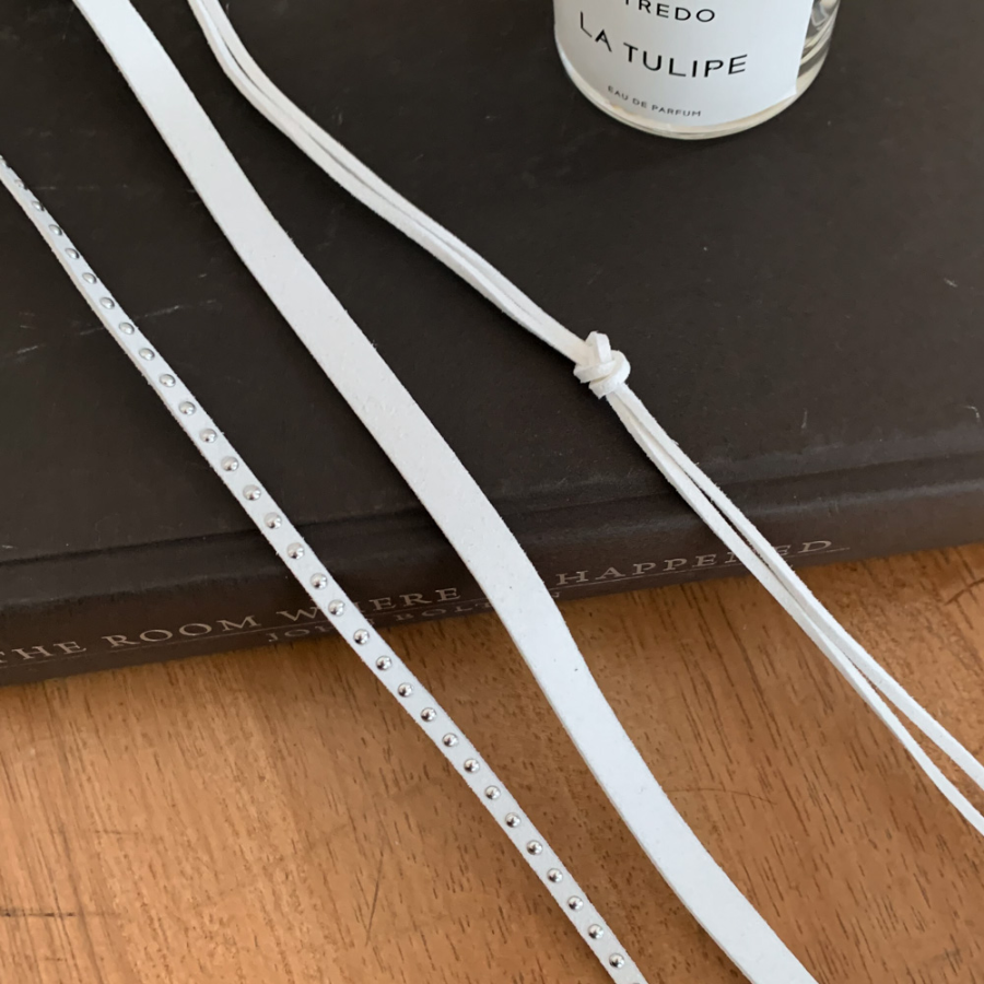 [3-Piece Set] Triplelin Long Shammud Suede Long Choker Tie Muffler — комплект из трёх длинных шёлковисто-замшевых чокеров и шарфов