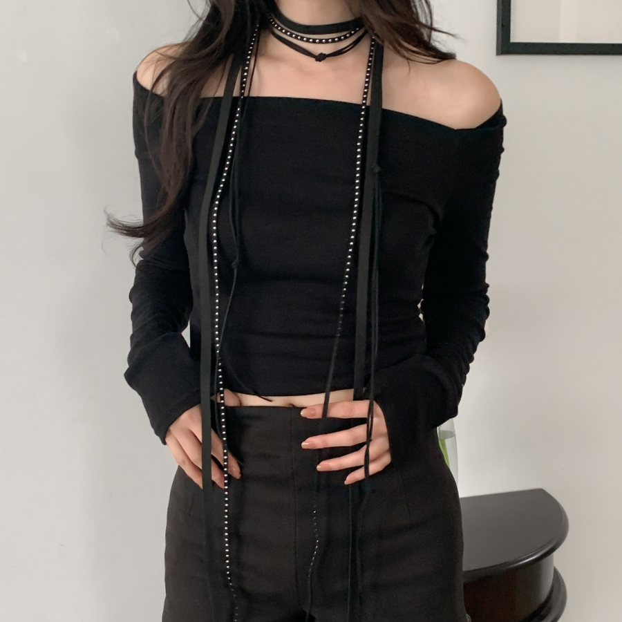 [3-Piece Set] Triplelin Long Shammud Suede Long Choker Tie Muffler — комплект из трёх длинных шёлковисто-замшевых чокеров и шарфов