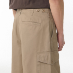 Cotton Herringbone Cargo Shorts [Beige]