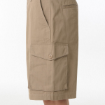 Cotton Herringbone Cargo Shorts [Beige]