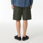 Cotton Herringbone Cargo Shorts [Khaki]