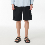 Cotton Herringbone Cargo Shorts [Black]