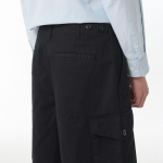 Cotton Herringbone Cargo Shorts [Black]