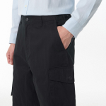 Cotton Herringbone Cargo Shorts [Black]