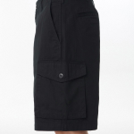 Cotton Herringbone Cargo Shorts [Black]