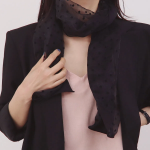 Polka Dot Sheer Double-Layer Cotton Scarf — прозрачный двуслойный хлопковый шарф в горошек