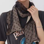 Polka Dot Sheer Double-Layer Cotton Scarf — прозрачный двуслойный хлопковый шарф в горошек