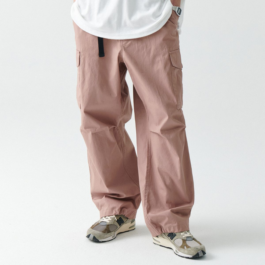 City Leisure Wide Belted Cargo Pants [Desert Pink]