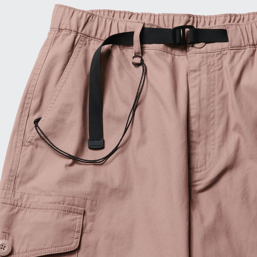 City Leisure Wide Belted Cargo Pants [Desert Pink]