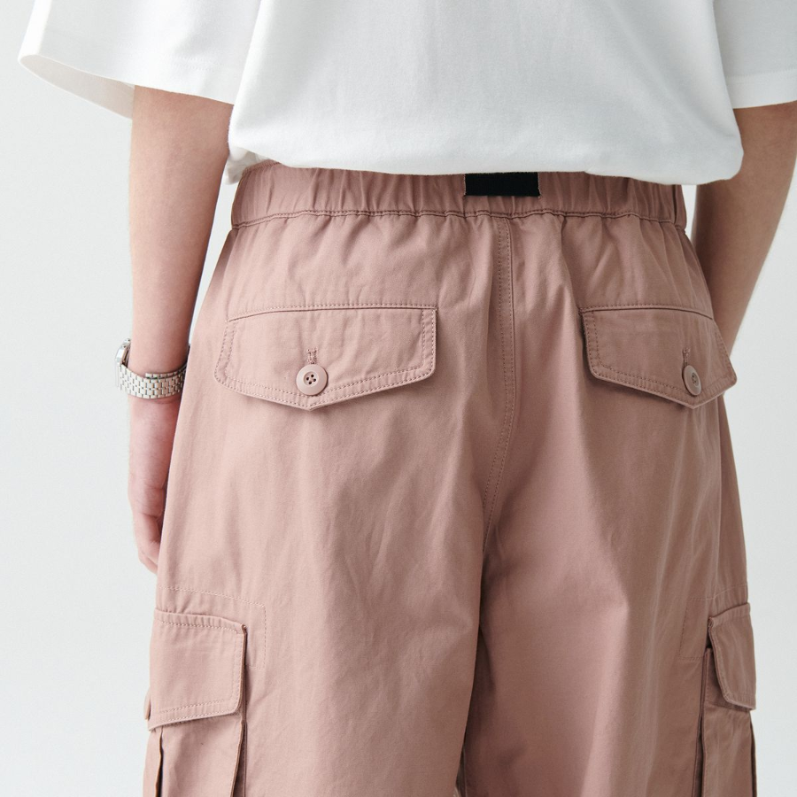 City Leisure Wide Belted Cargo Pants [Desert Pink]