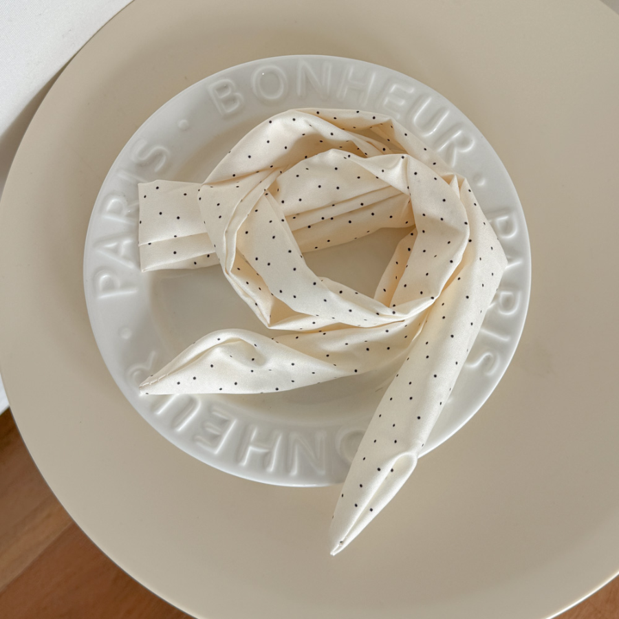 Dot Midi Muffler Tie Scarf — лёгкий шарф-тай с гороховым принтом