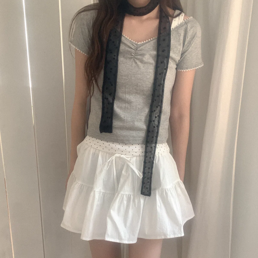 Hanpio Dot Muffler — лёгкий шарф с гороховым узором для повседневных и романтичных образов