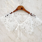 Cotton 100 Peacock Lace Neck Cape — кружевной воротник с узором "павлин" из натурального хлопка