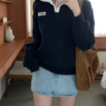 Асимметричная джинсовая мини-юбка с косым кроем