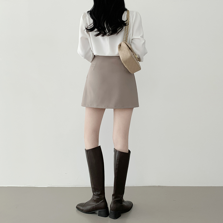 Мини-юбка с эффектом запаха и внутренними шортами