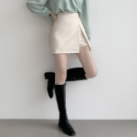 Мини-юбка с эффектом запаха и внутренними шортами