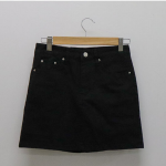 Джинсовая мини-юбка H-силуэта с высокой посадкой и встроенными шортами