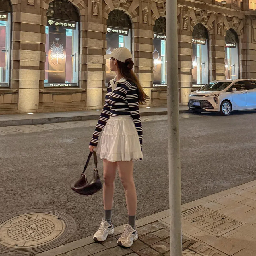 Мини-юбка с воланами и встроенными шортами