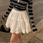 Мини-юбка с воланами и встроенными шортами