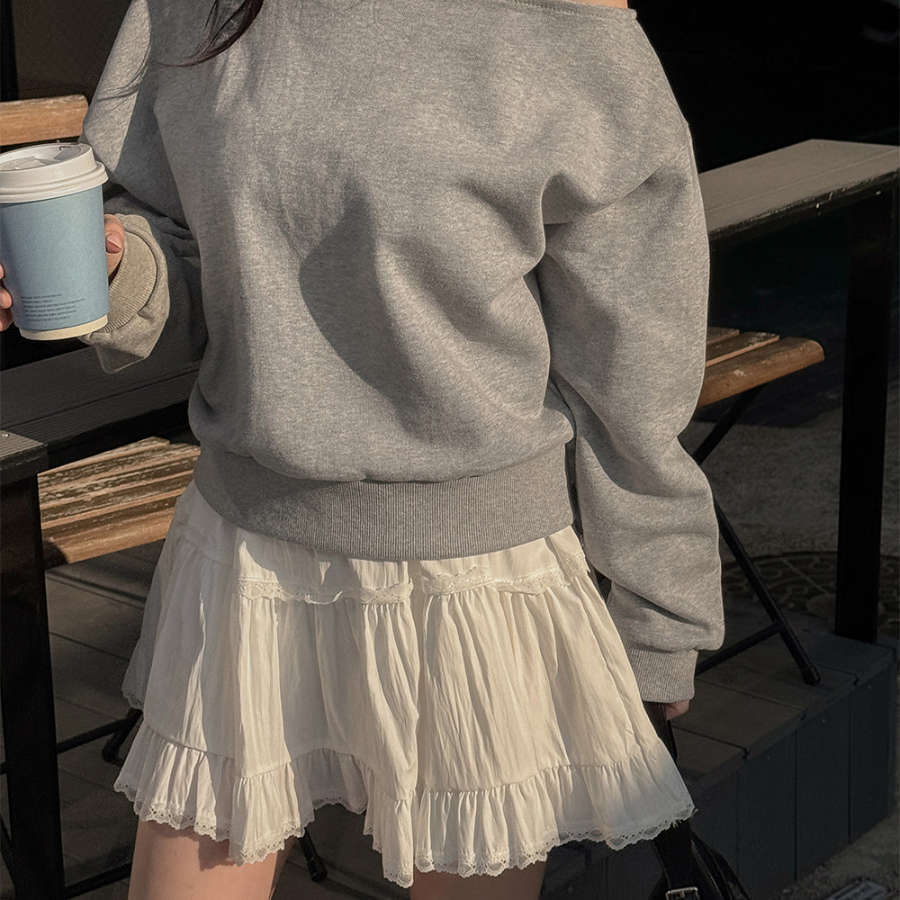 Мини-юбка с воланами и встроенными шортами