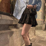 Мини-юбка с воланами и встроенными шортами