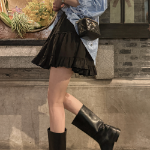 Мини-юбка с воланами и встроенными шортами