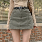 Мини-юбка с асимметричным кроем и встроенными шортами