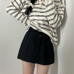 Мини-юбка карго из шуршащего нейлона с поясом на шнурке